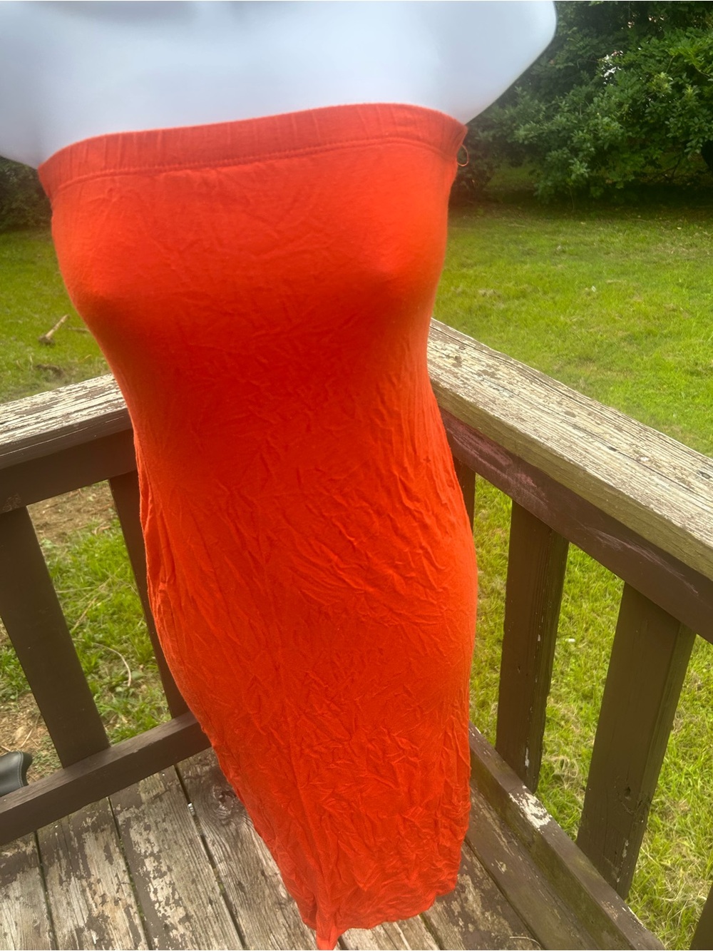Strapless Orange Bodycon Dress - Classic Tube Style